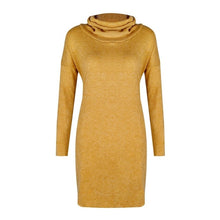 Load image into Gallery viewer, Womens Knitted Sweater Jumper Turtleneck Mini Dress Ladies Knitwear Winter Long Sleeve Dress