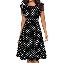Load image into Gallery viewer, Sleeper #401 2019 NEW FASHION Women Vintage Dot Printed Ruffle Sleeveless Casual Cocktail Party Dresses casual hot Free Shipping