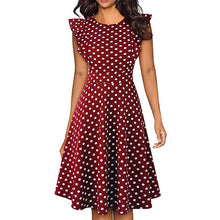 Load image into Gallery viewer, Sleeper #401 2019 NEW FASHION Women Vintage Dot Printed Ruffle Sleeveless Casual Cocktail Party Dresses casual hot Free Shipping